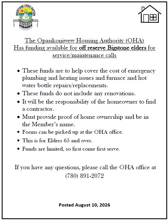 2026 OHA Off Reserve Elders Maintenance