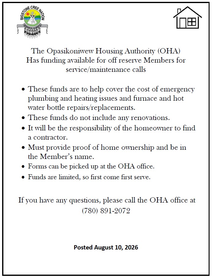 2026 OHA Off Reserve Maintenance